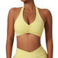 Ruched Halter Sports Bra