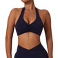 Ruched Halter Sports Bra