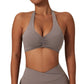 Ruched Halter Sports Bra